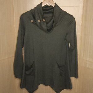 Hibelle Green Lagan Funnel Neck Tunic Medium
